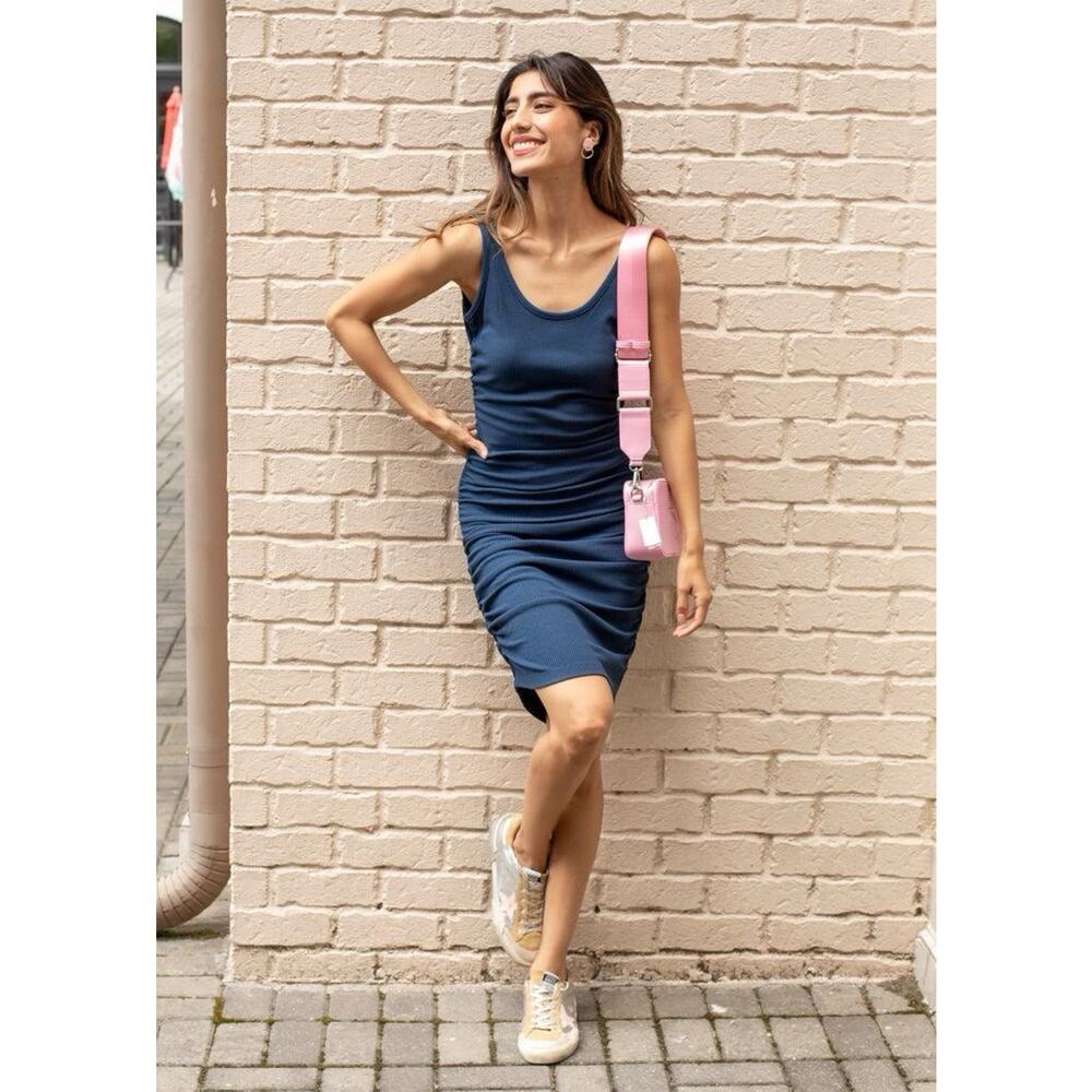 Chaser Shirred Rib Bodycon Dress In The Color Blazer Size Small ($88)